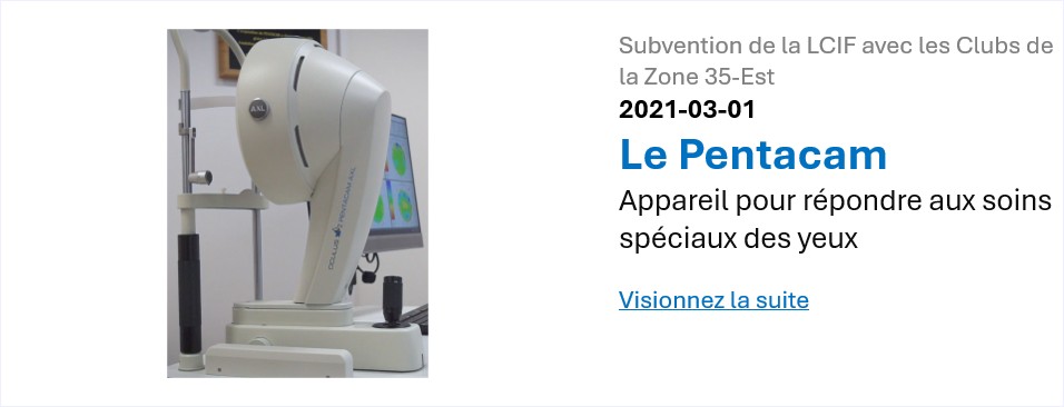 Le Pentacam - Don LCIF