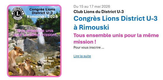 Congrès Lions District U-3 2026